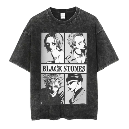 Black Stones Vintage Anime Oversized T-Shirt