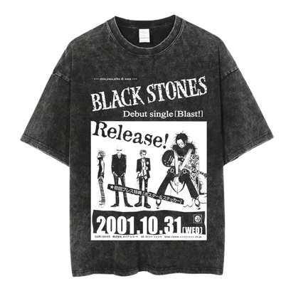 Black Stones Release Vintage Anime Oversized T-Shirt